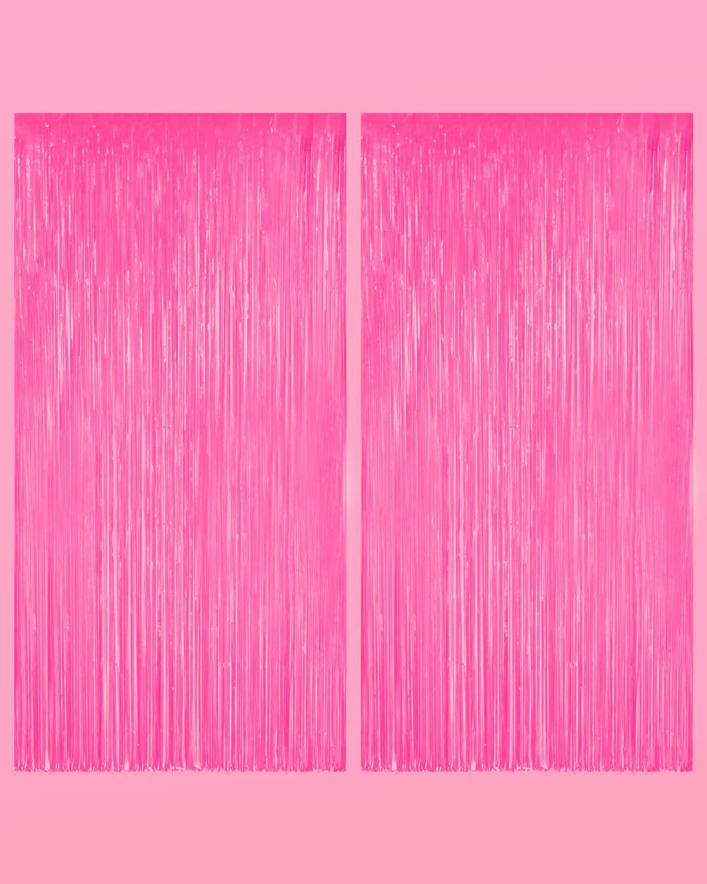 Black Light Neon Pink Fringe Foil Curtain