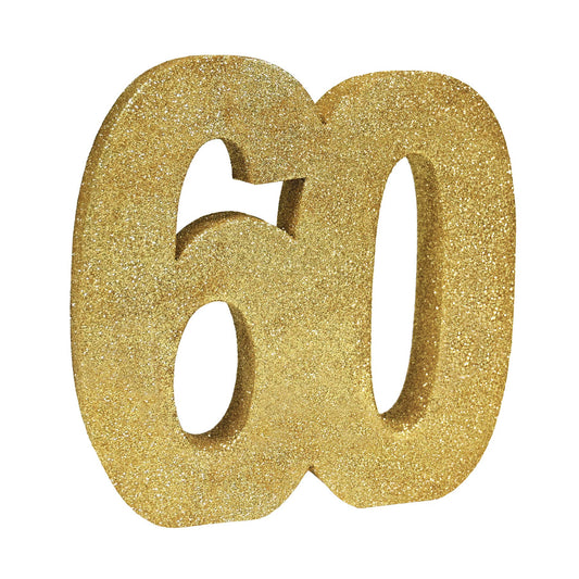 3-D Glittered "60" Centerpiece