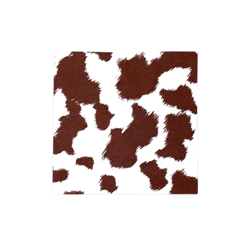 Brown Cowhide Cocktail Napkins - Pack of 20