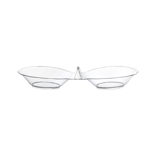 Clear Round 2-Hole Mini Plastic Candy Bowls - Set of 3