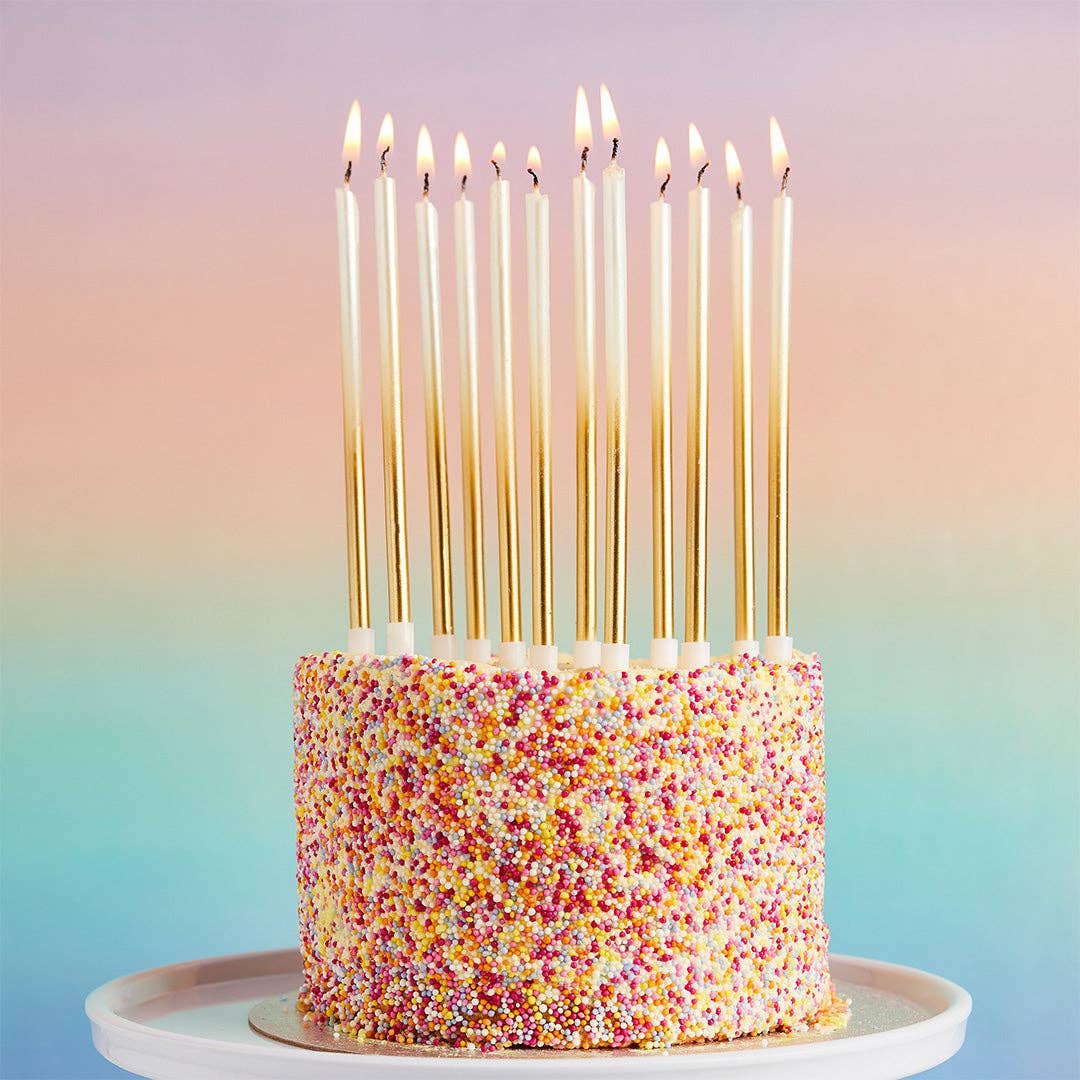 Gold Ombre Tall Skinny Wax Candles