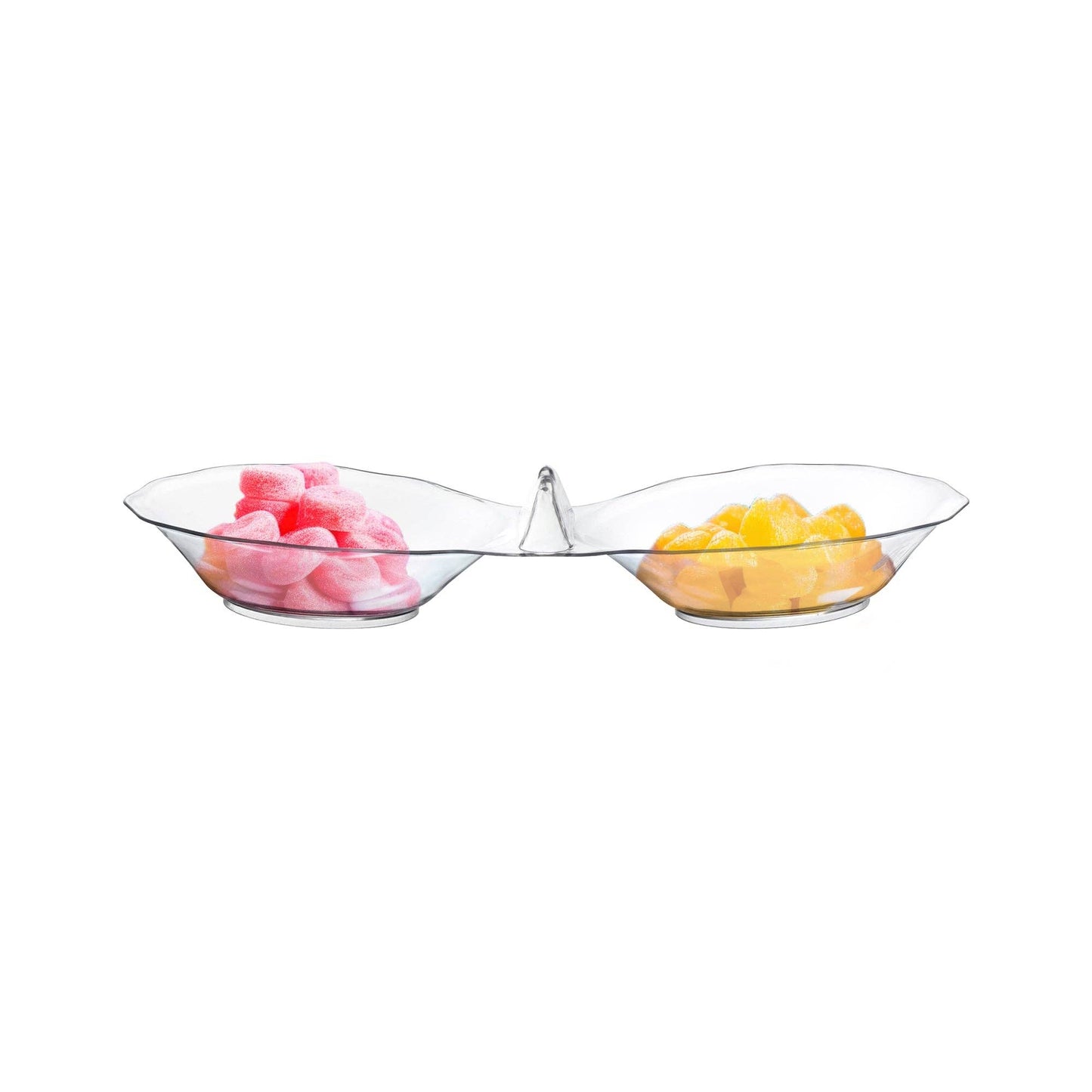 Clear Round 2-Hole Mini Plastic Candy Bowls - Set of 3