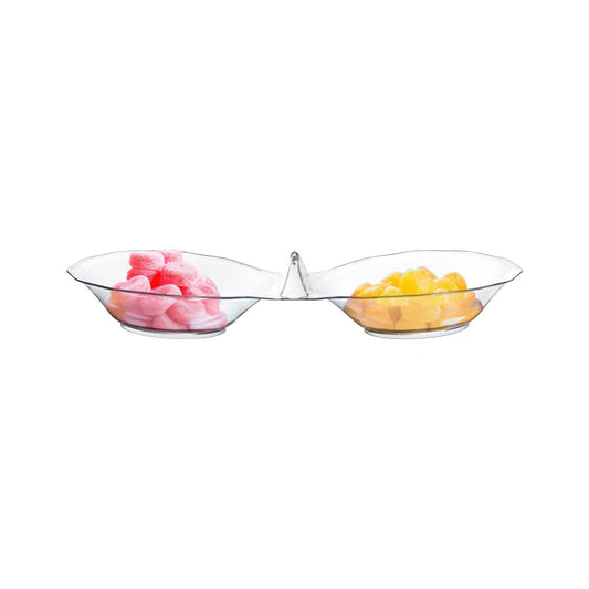 Clear Round 2-Hole Mini Plastic Candy Bowls - Set of 3
