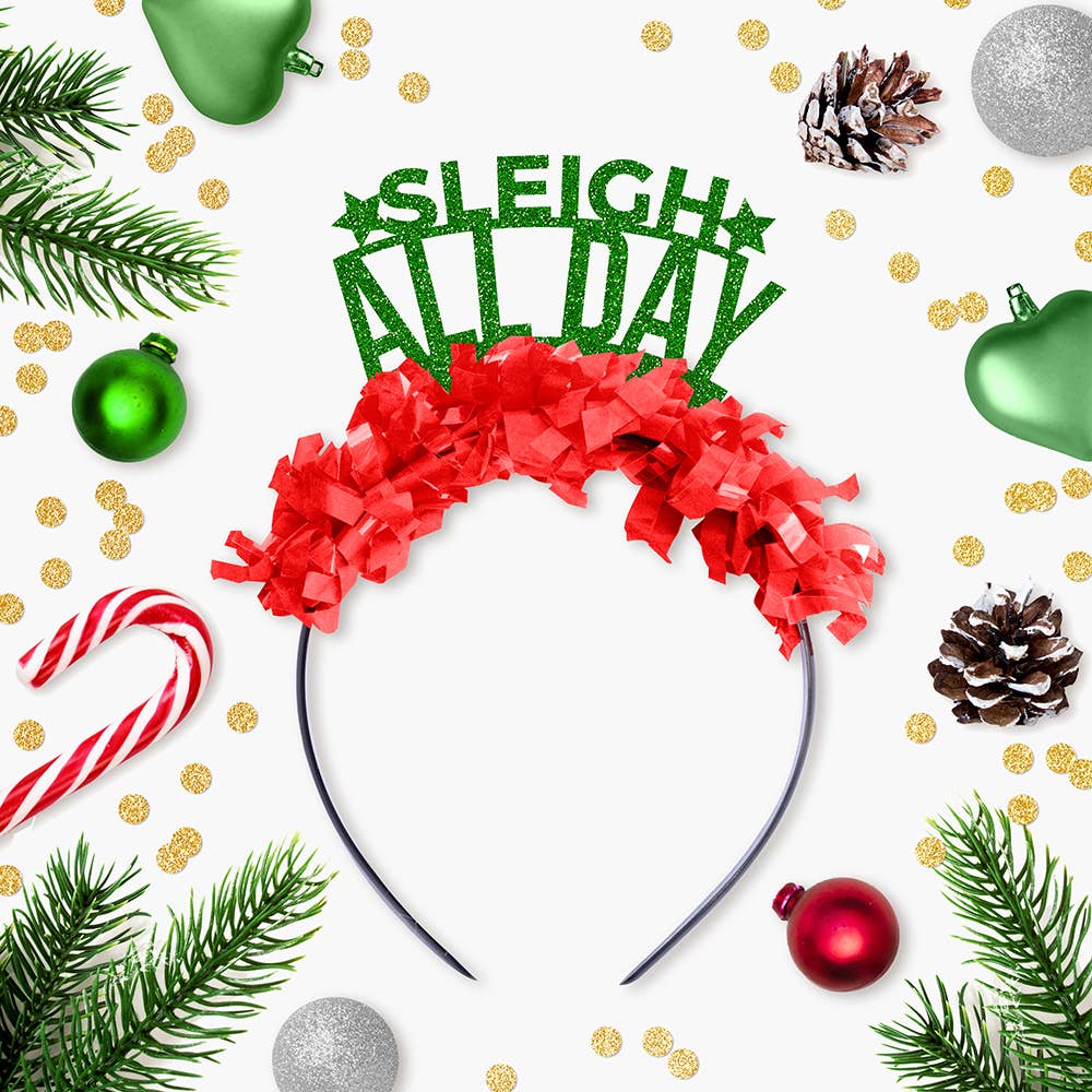 Sleigh All Day Holiday Christmas Party Crown Headband