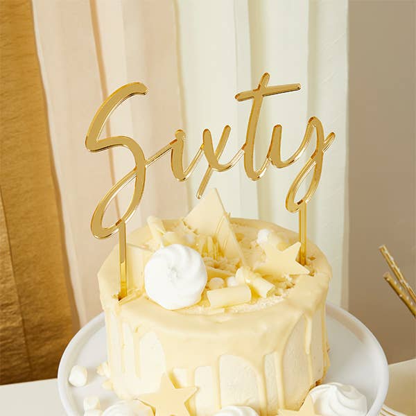 Gold 'Sixty' Cake Topper