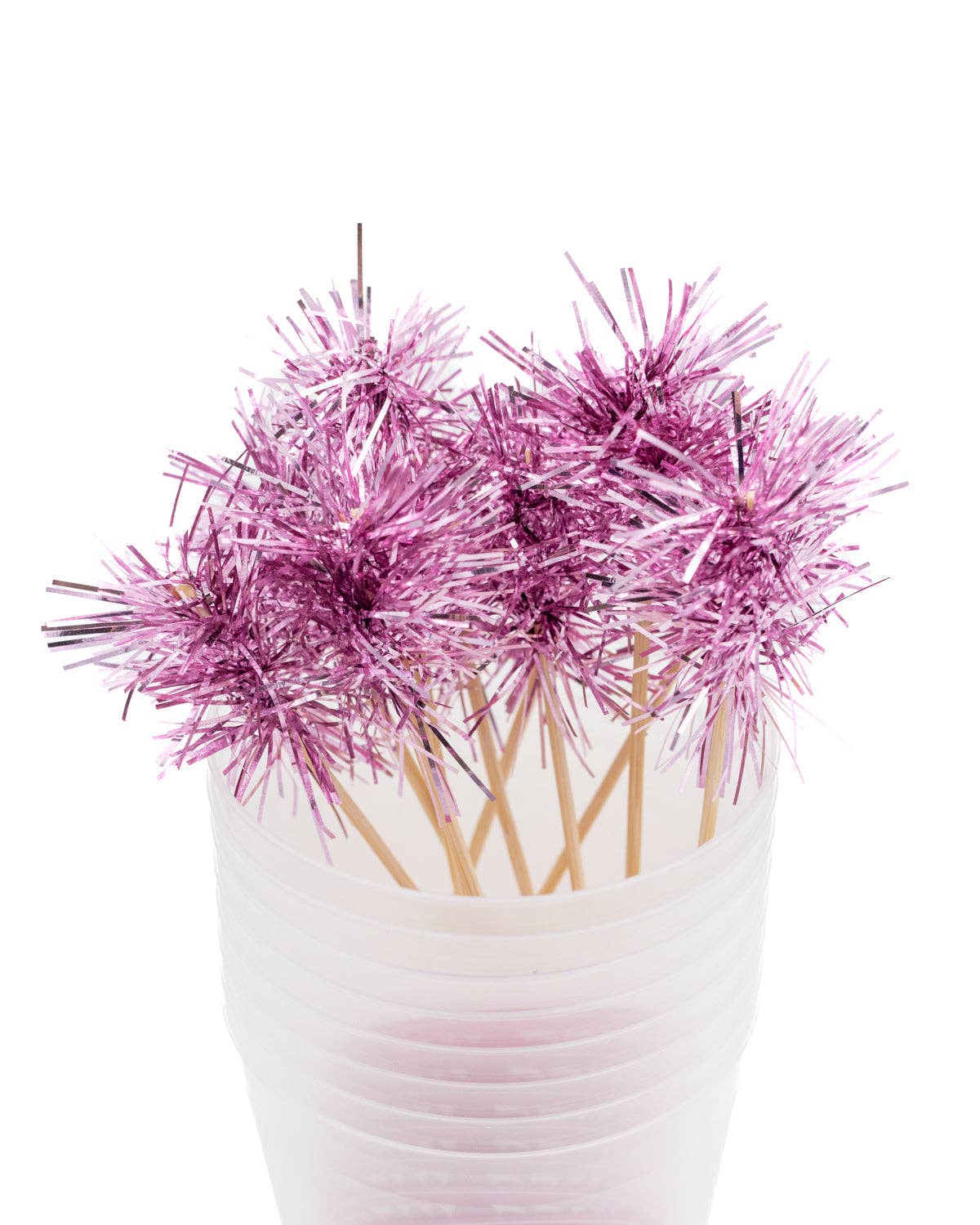 Wishful Drinking Reusable Stackable Cups with Pom Pom Stirs