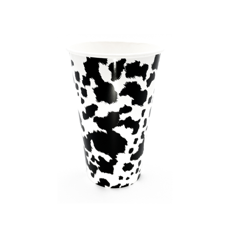 Black Cowhide Cups - Set of 8