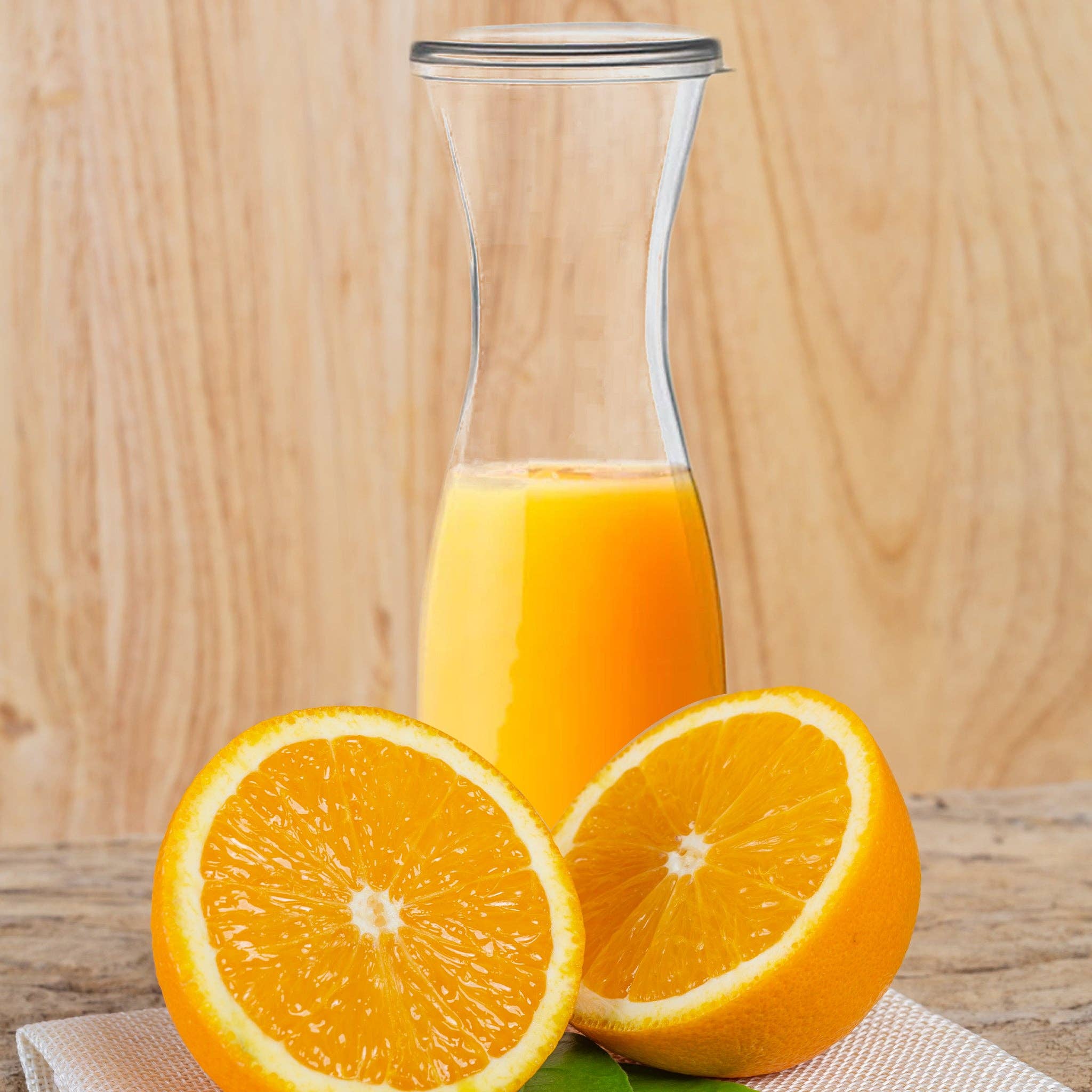 35 oz. Clear Large Plastic Wine Carafe with Lid