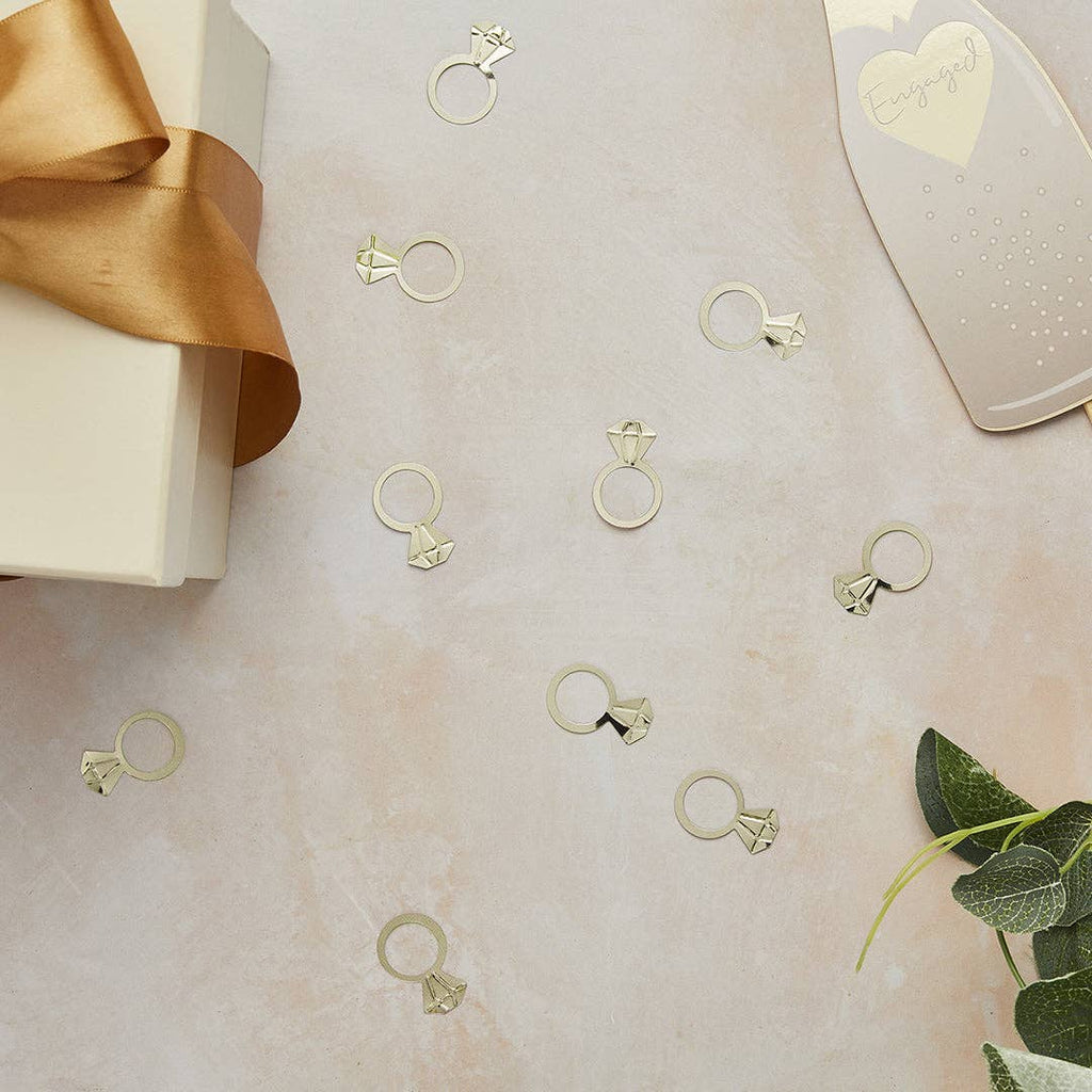 Gold Diamond Ring Table Scatter