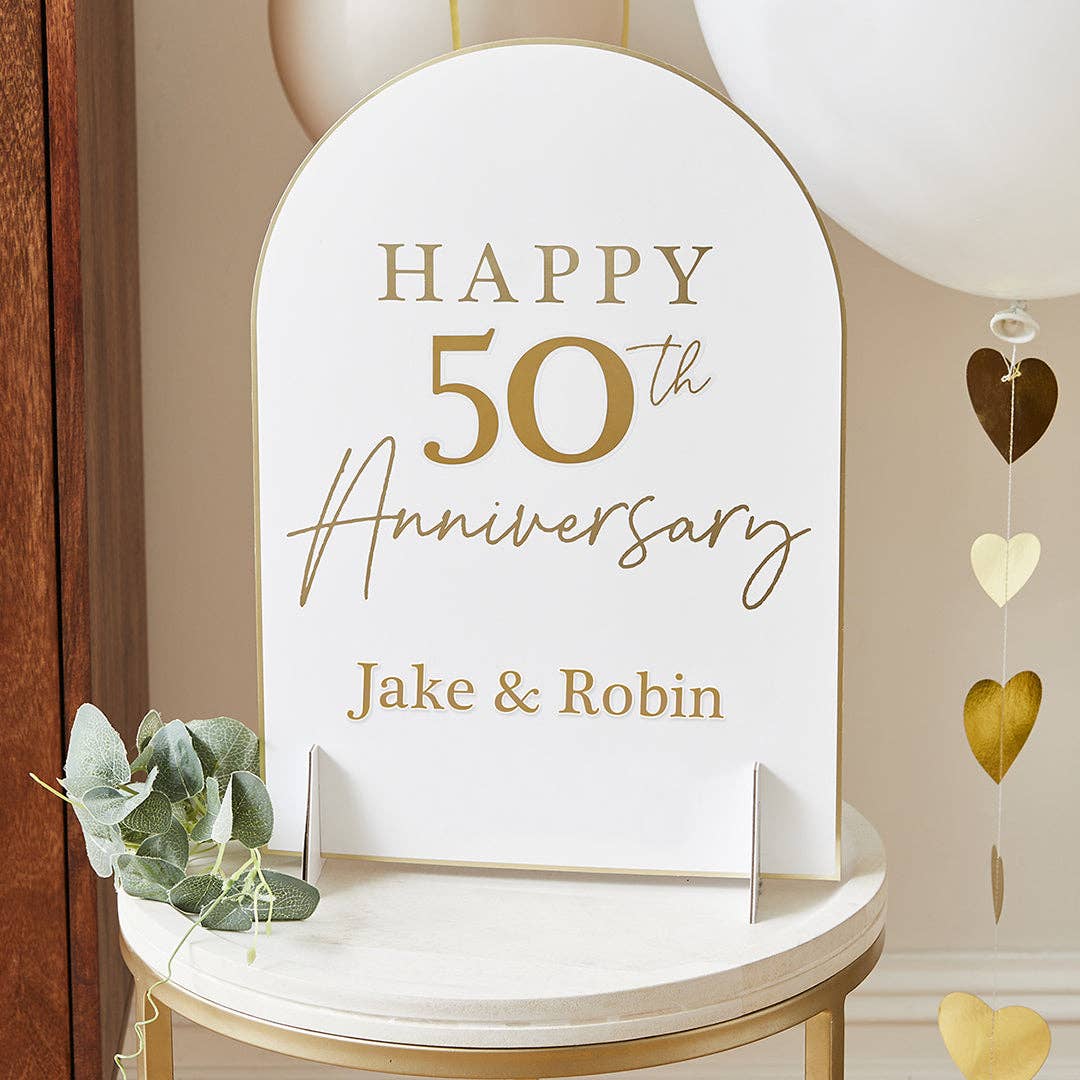 Customizable Happy Anniversary Table Sign
