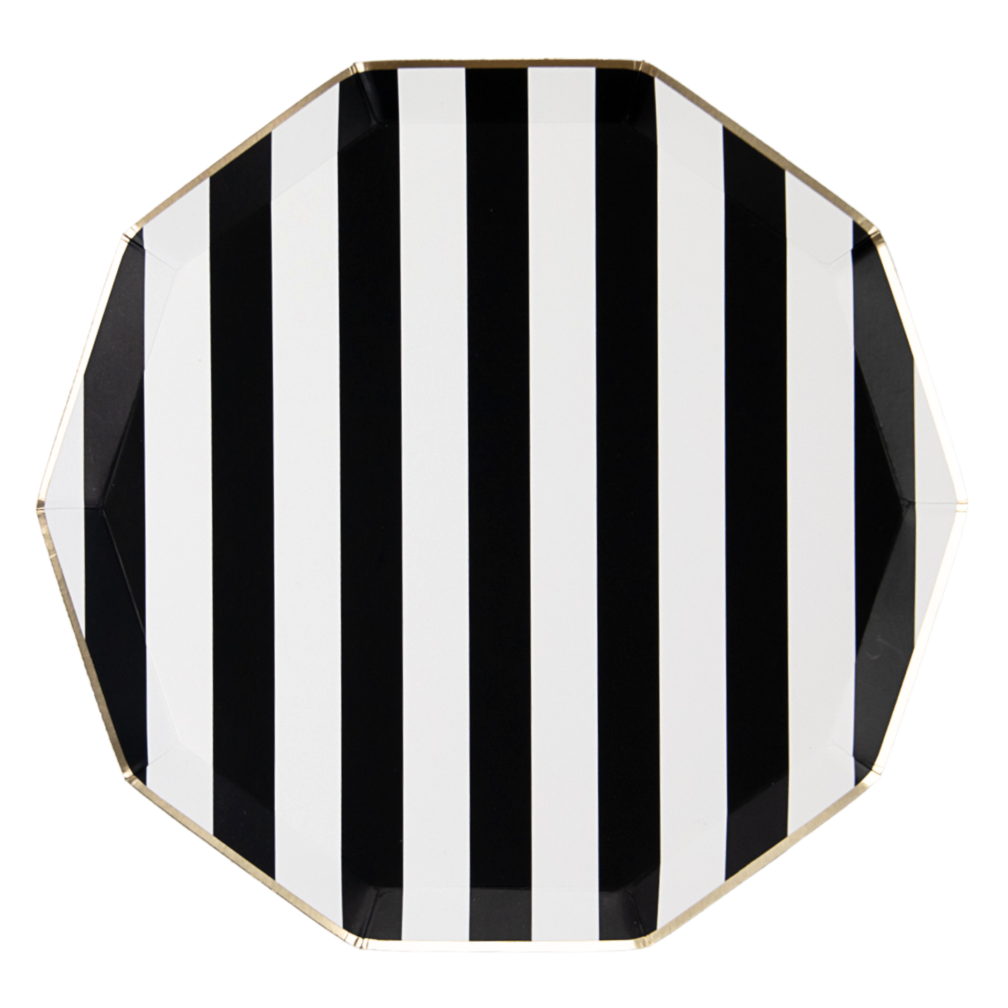 Black + White Cabana Stripe Plate