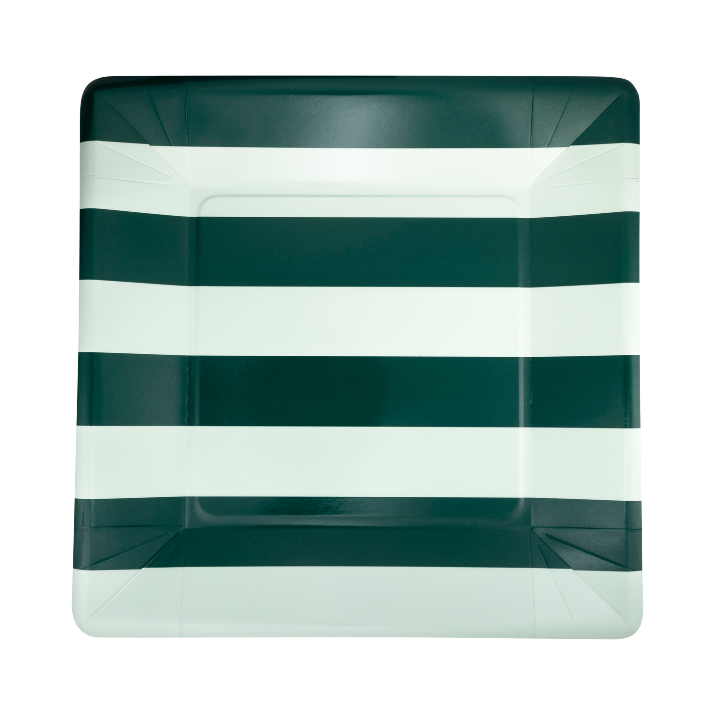 Green and Mint Striped Dinner Plates