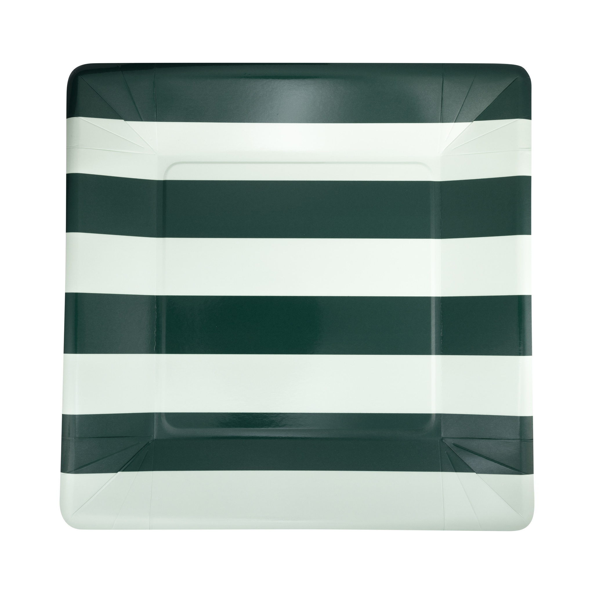 Green and Mint Striped Dinner Plates