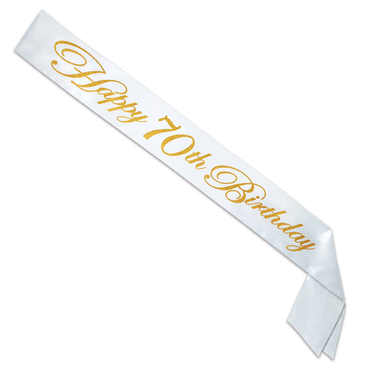 Happy 70th Birthday Satin Sash