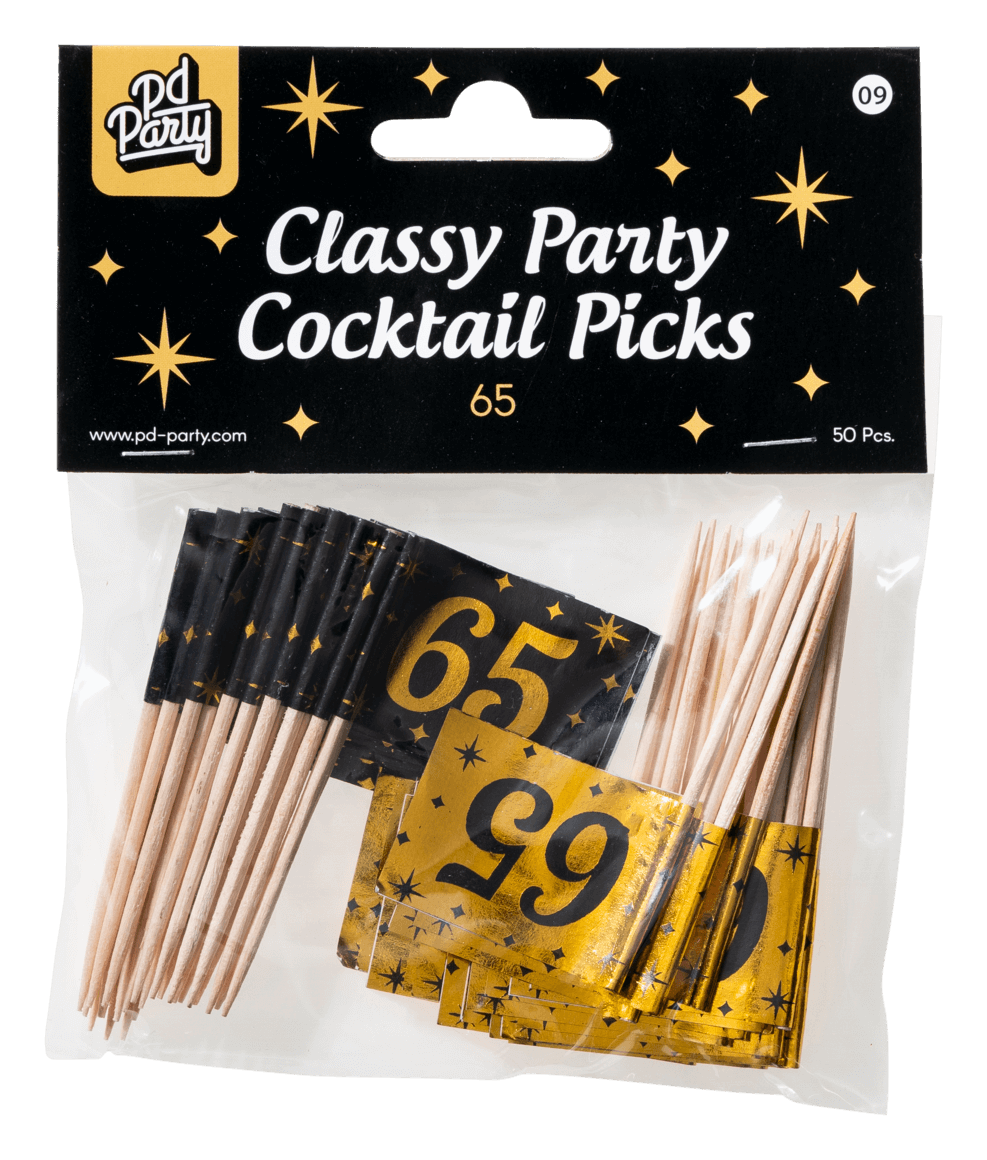 Cheers to 65 Years Cocktail Picks