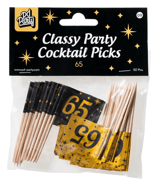 Cheers to 65 Years Cocktail Picks
