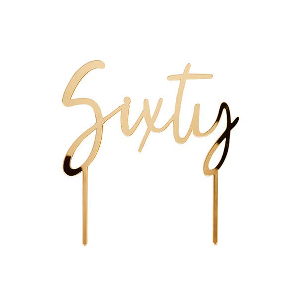Gold 'Sixty' Cake Topper
