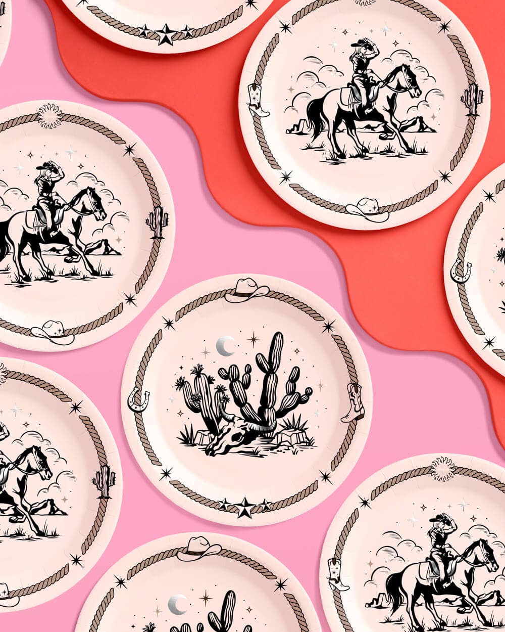 Cowgirl Paper Plates - Set of 24