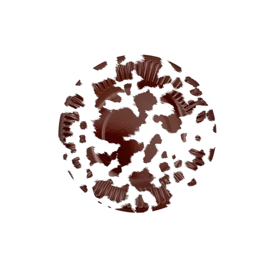 Brown Cowhide Dessert Plates - Set of 8