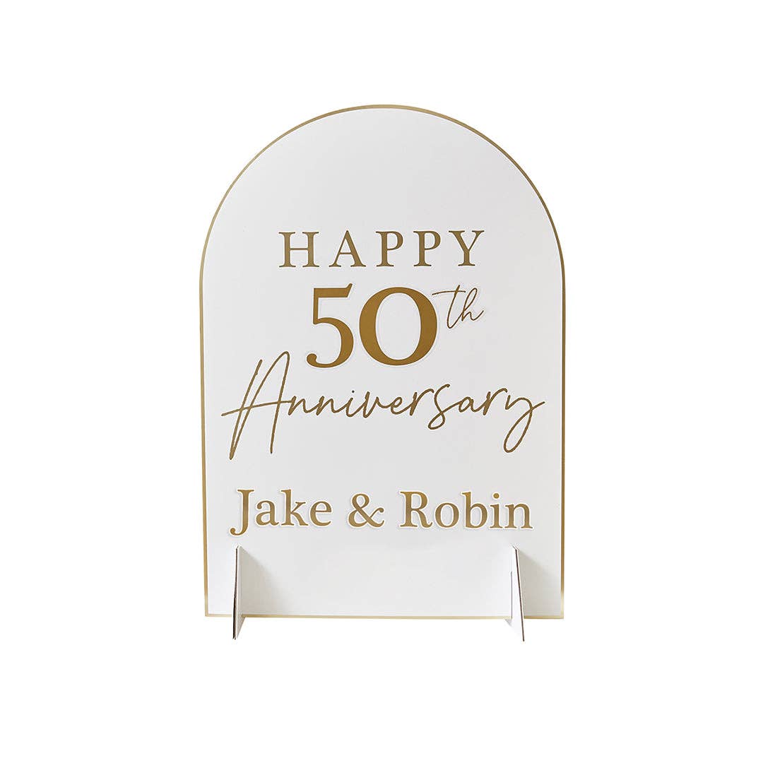 Customizable Happy Anniversary Table Sign