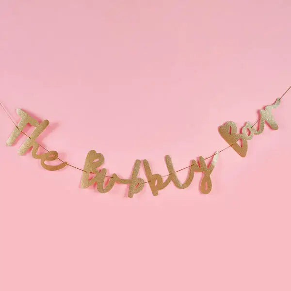 Gold 'Bubbly Bar' Glitter Banner