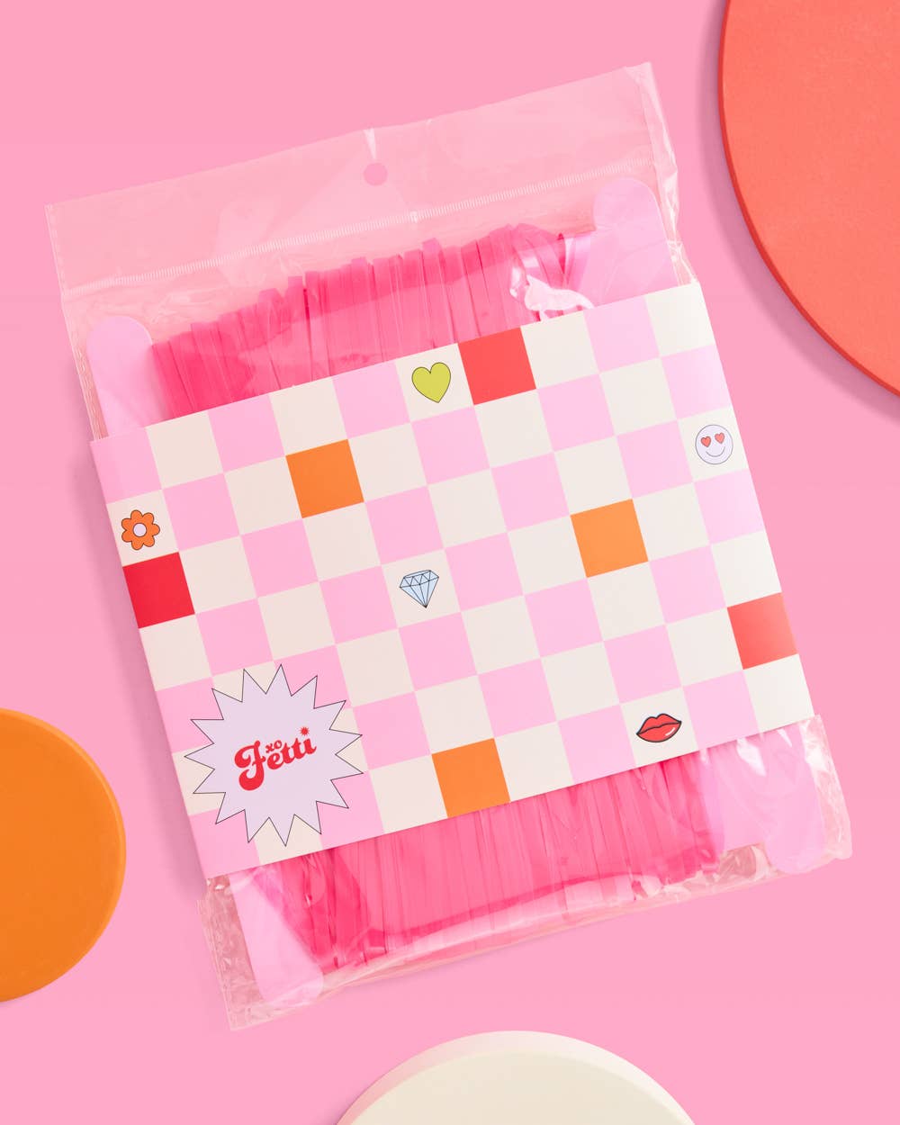 Black Light Neon Pink Fringe Foil Curtain