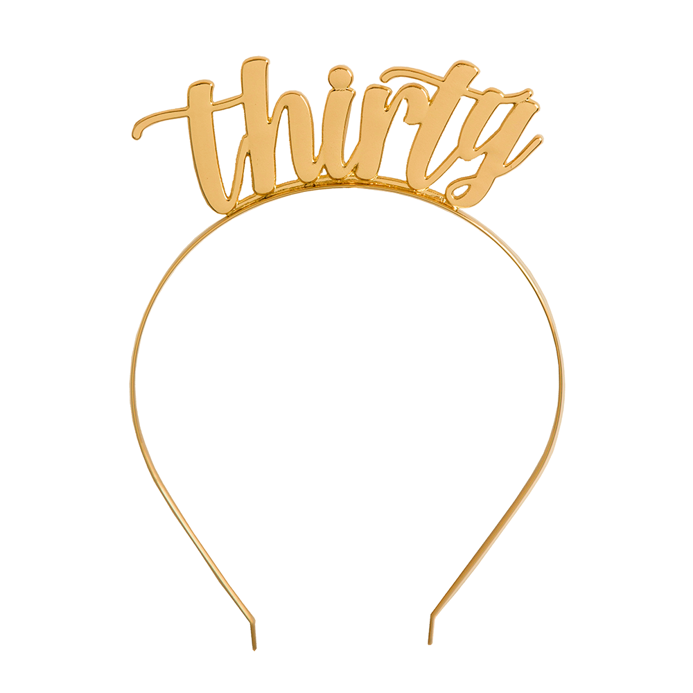 "Thirty" Gold Metal Headband