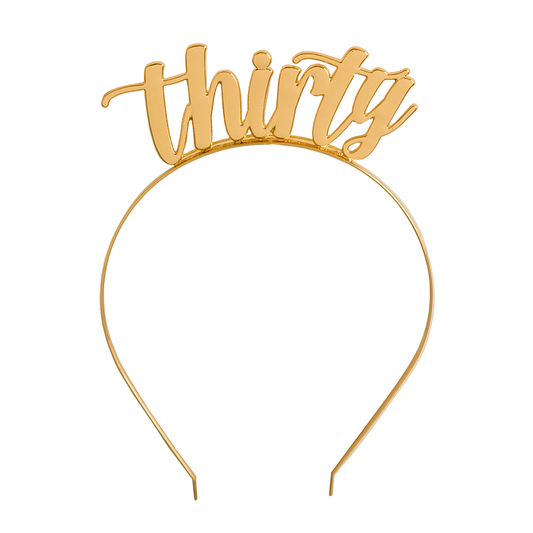 "Thirty" Gold Metal Headband