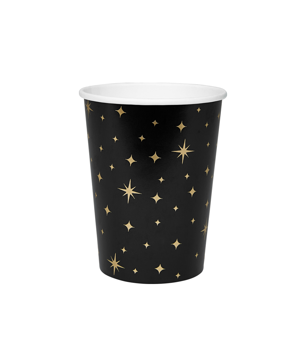 Black and Gold Star Cups
