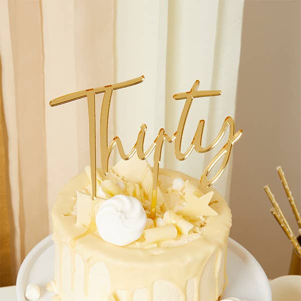 Gold 'Thirty' Cake Topper
