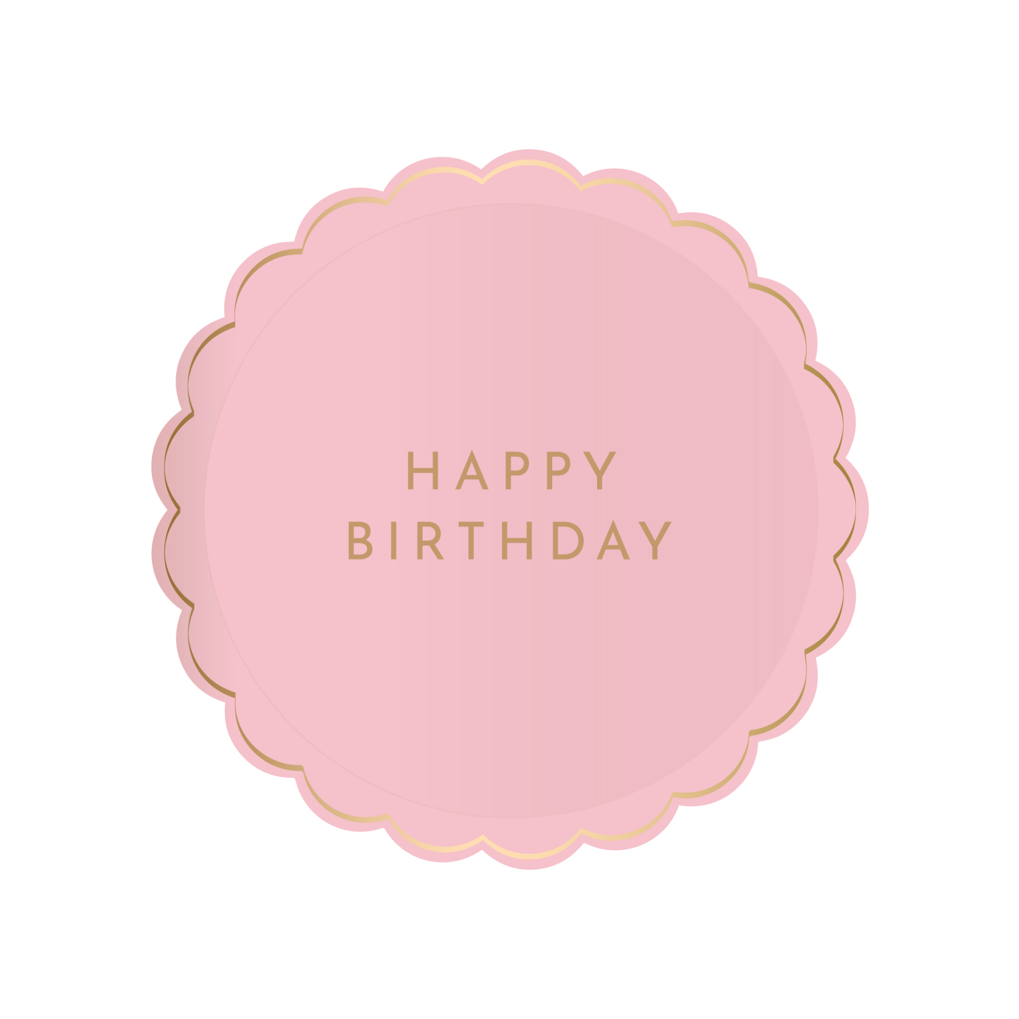 Petal Pink Happy Birthday Plate