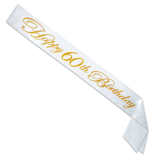 Happy 60th Birthday Satin Sash