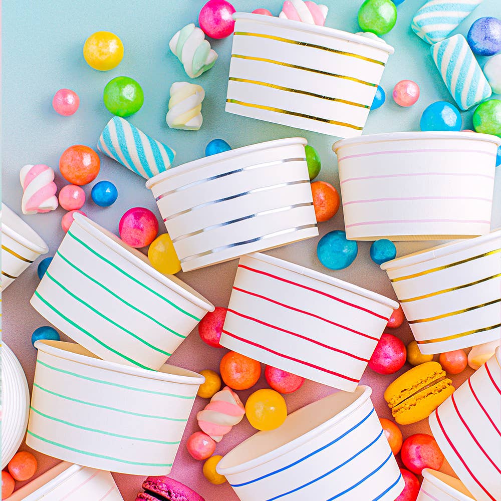 Frenchie Metallic Stripes Treat Cups - 8 Pack