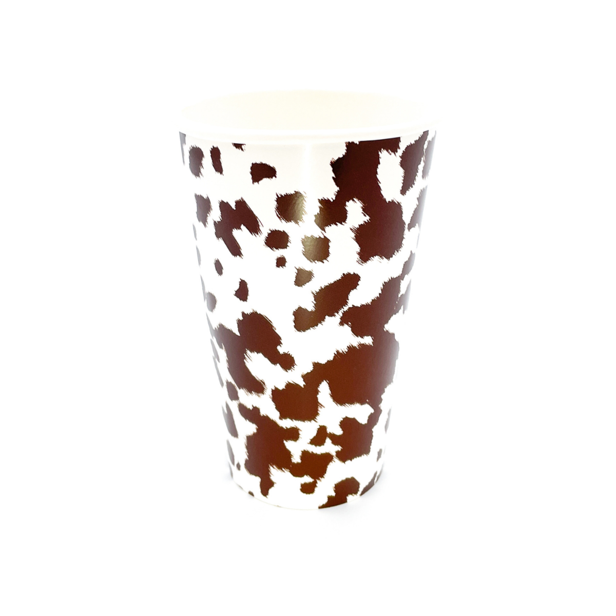 Brown Cowhide Cups - Set of 8