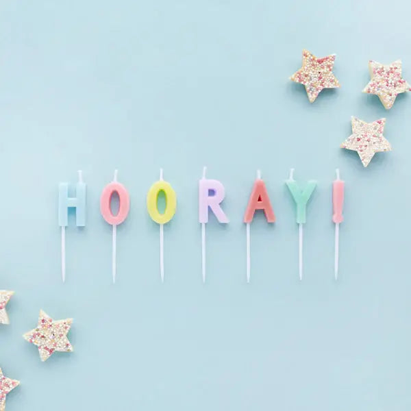 Pastel Hooray Candles