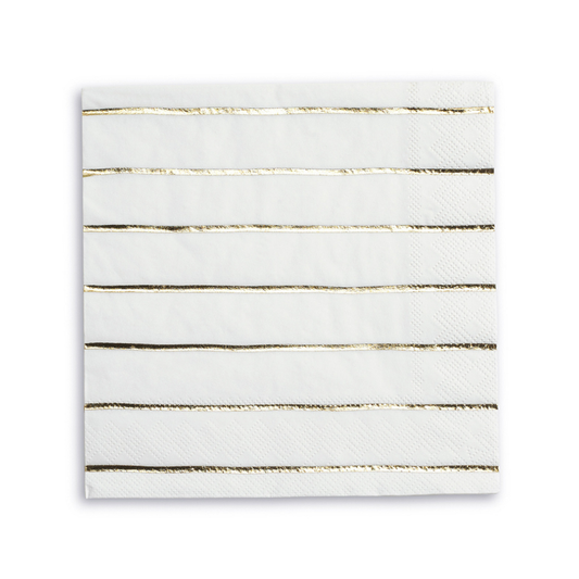 Frenchie Metallic Striped Dinner Napkins - 16 Pack