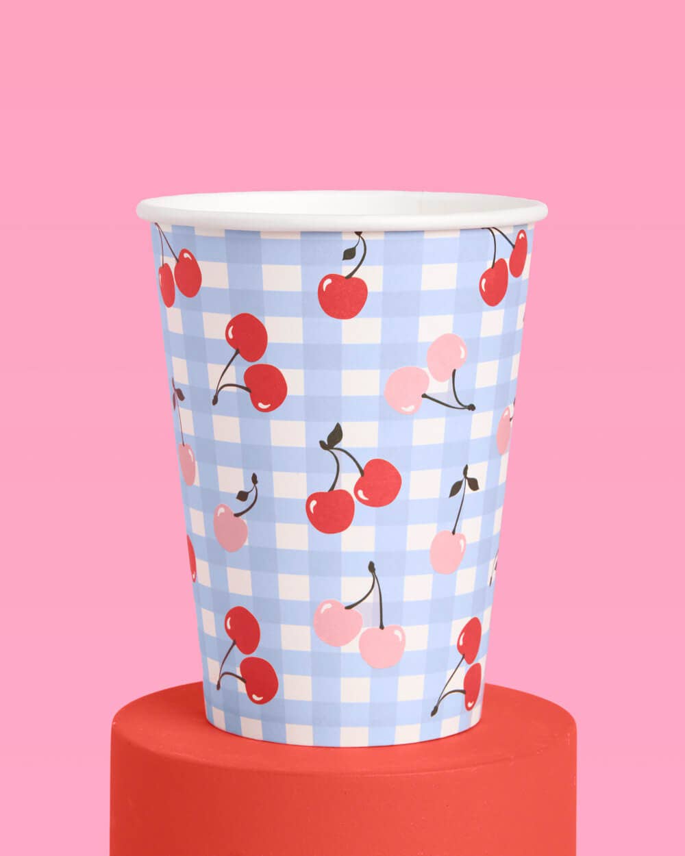 Cherry Gingham Paper Cups