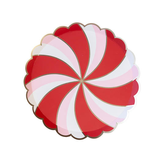 Peppermint Candy Scalloped Plates