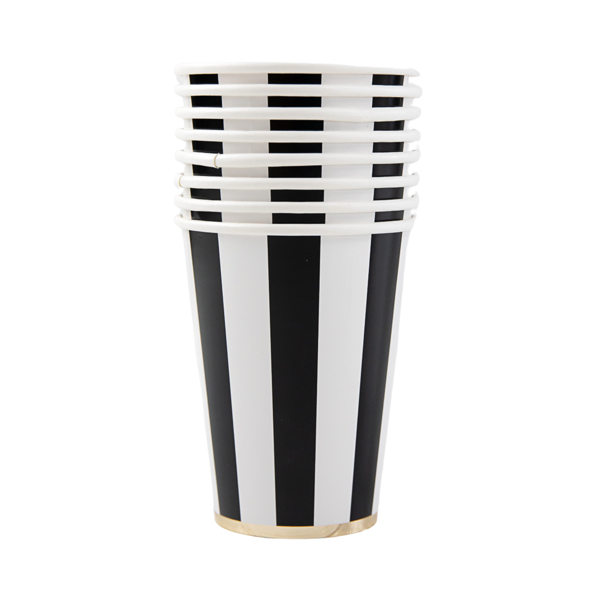 Black + White Cabana Stripe Cups