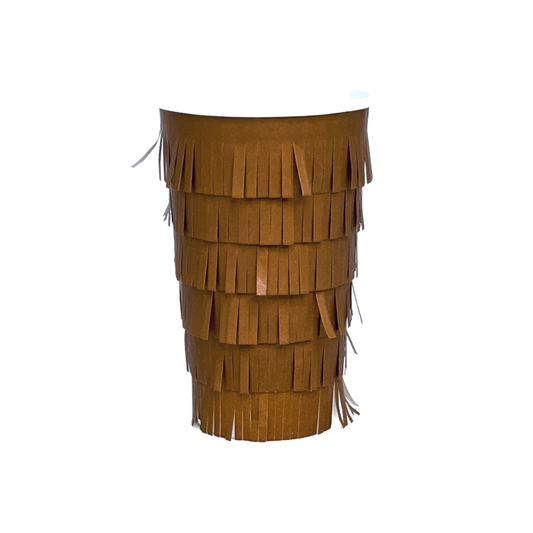 Brown Fringe Cups - Set of 8