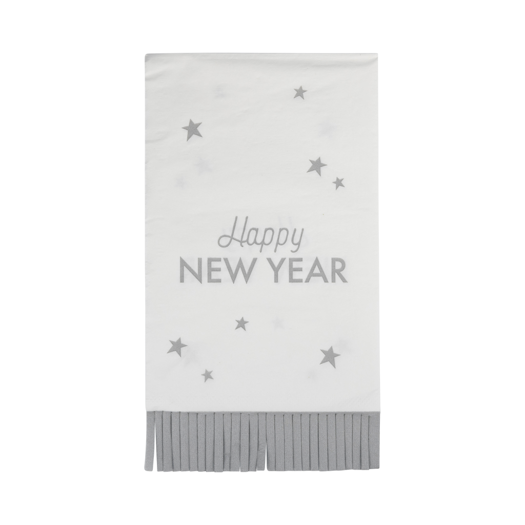 Happy New Year Fringed Dinner Napkin