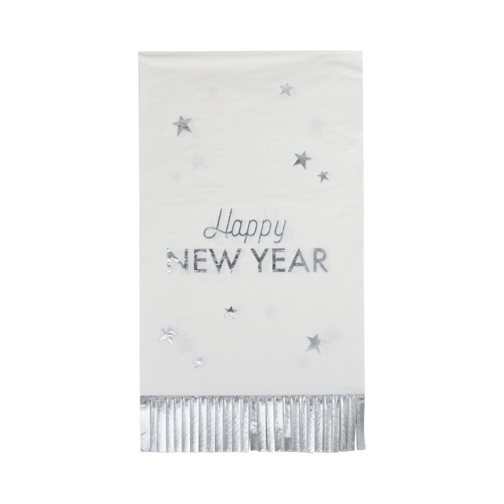 Happy New Year Fringed Dinner Napkin
