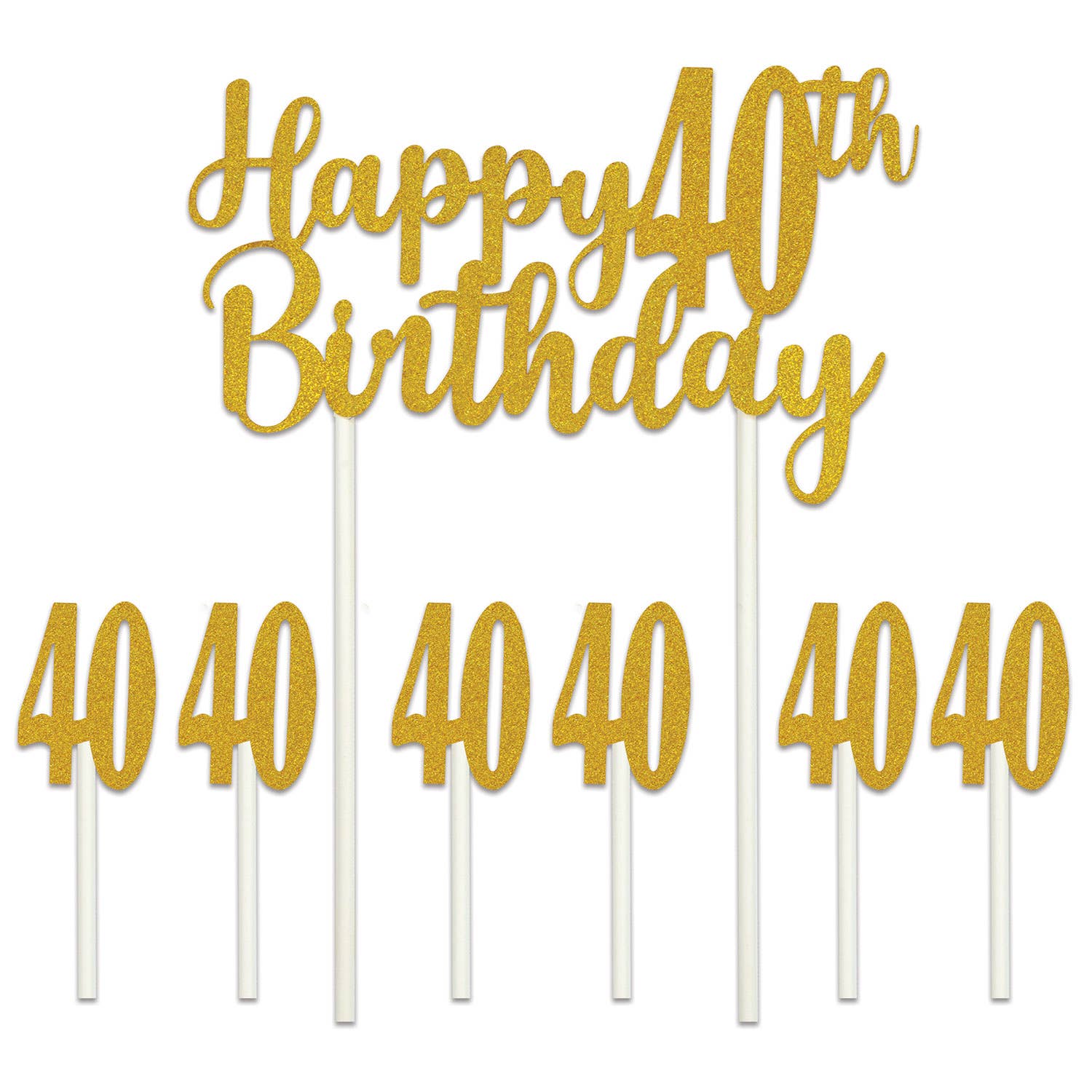 Happy 40th Birthday Cake Topper