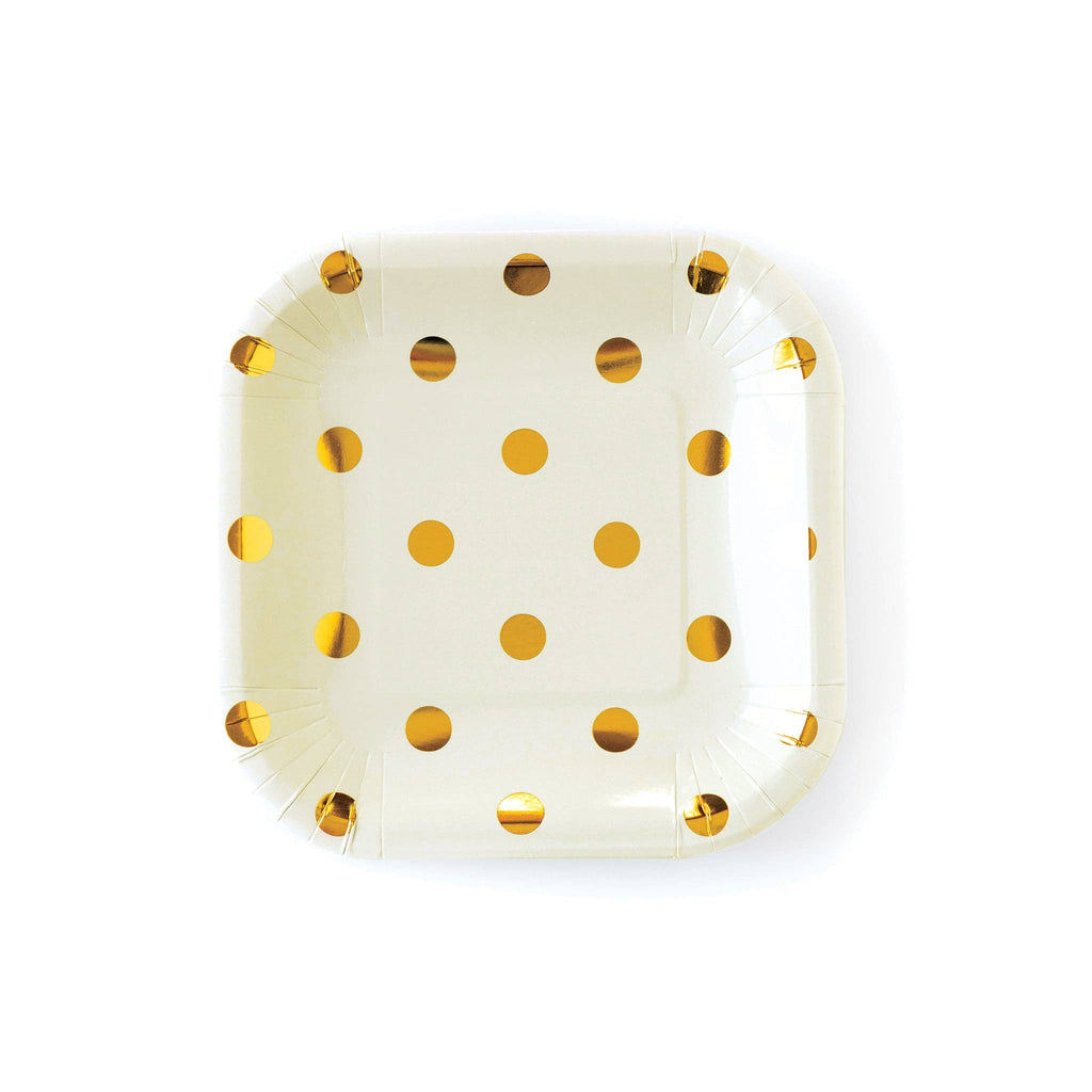 Cream Polka Dot Dessert Plates