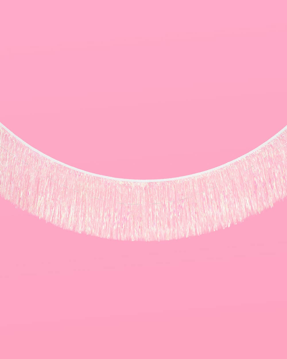 White Fringe Foil Banner