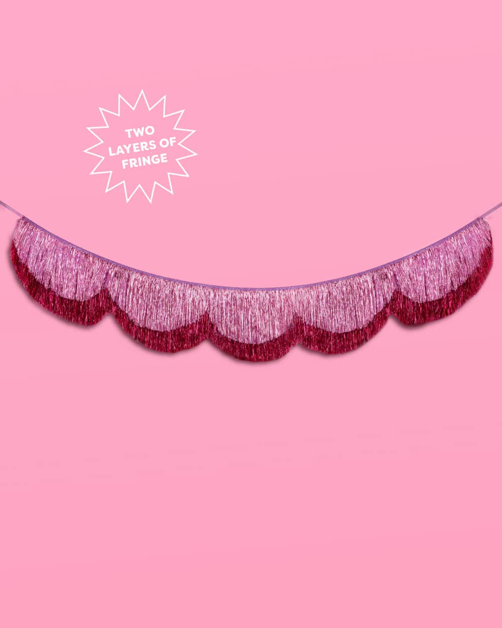 Pink Fringe Scalloped Banner