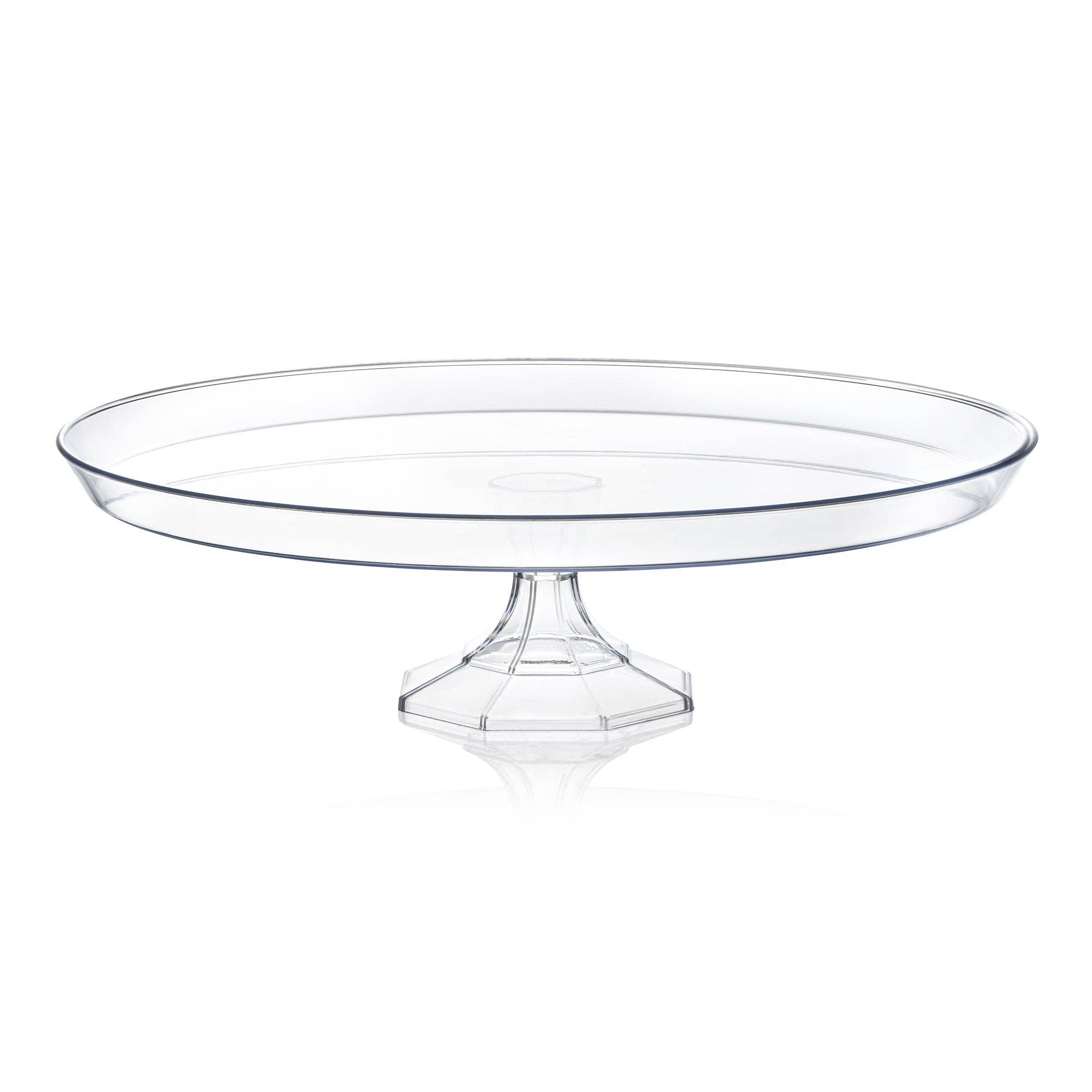 11.6" Clear Medium Round Plastic Cake Stand