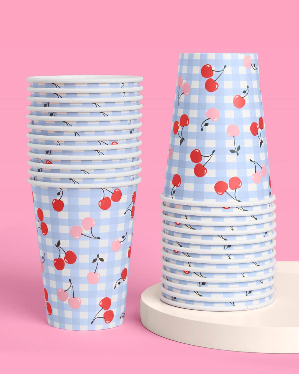Cherry Gingham Paper Cups