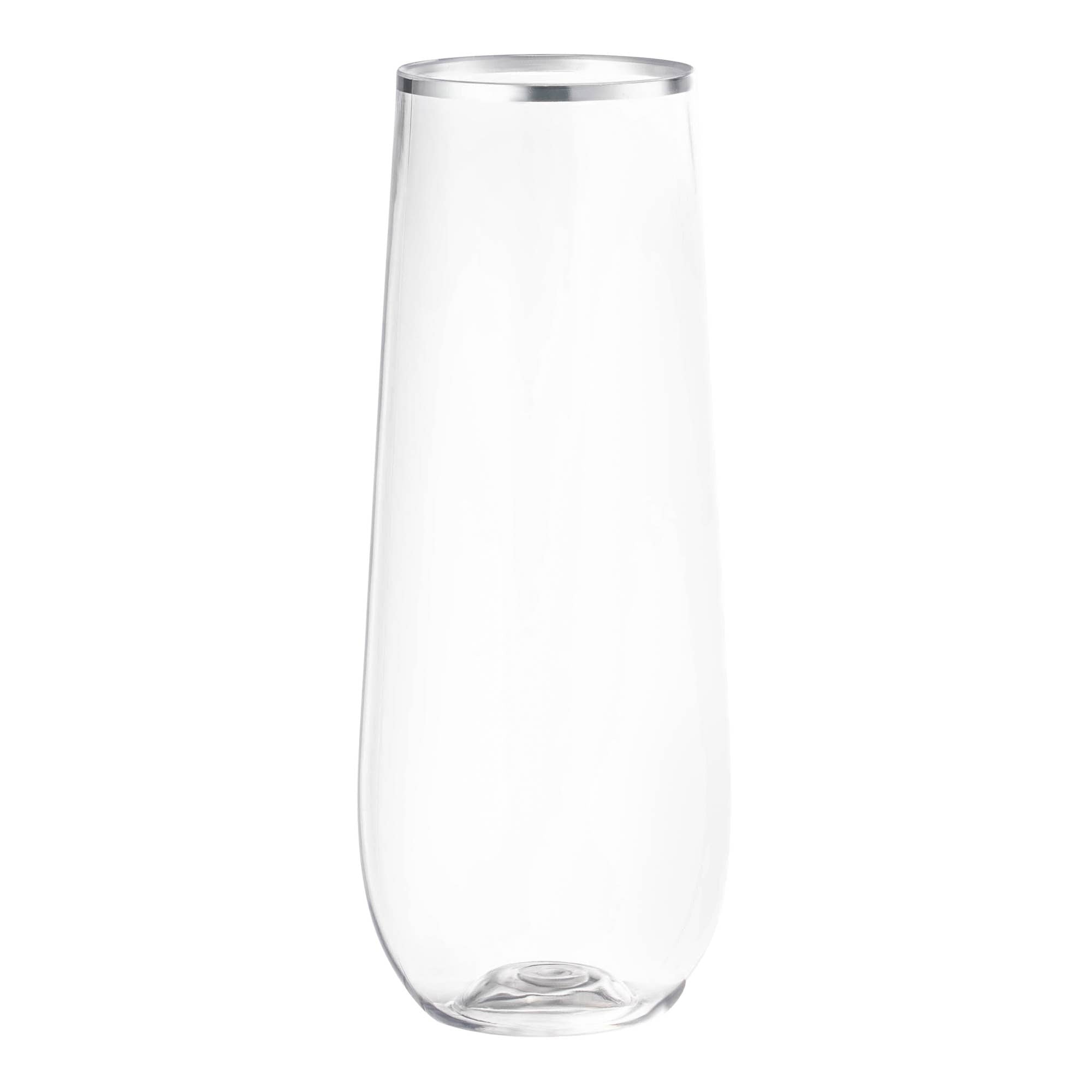 9 oz. Clear with Silver Plastic Champagne Flute