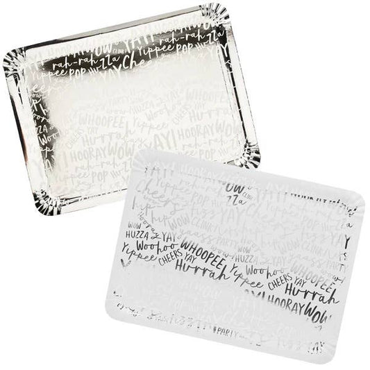 Silver Celebration Serving Trays - Set of 4